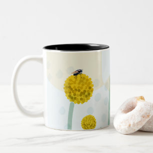 Tasse 2 Couleurs Moderne Abstrait Botanique Jaune Billy Button