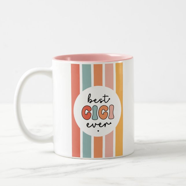 Tasse 2 Couleurs Moderne Best Gigi Ever Cute Retro Grand-mère (Gauche)