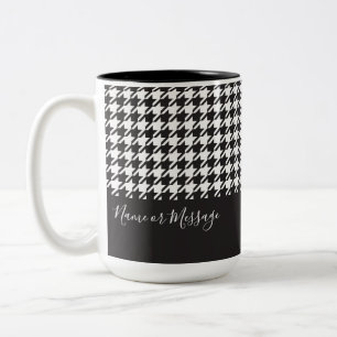 Tasse 2 Couleurs Moderne Chic Damier Noir et Blanc