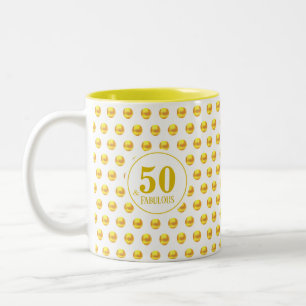 Tasse 2 Couleurs Moderne Cinquante & Fabuleux avec des points dorés