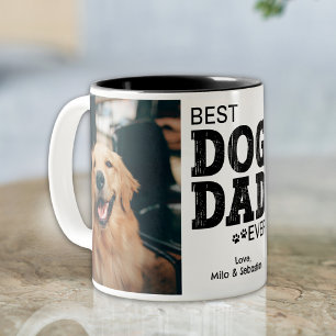 Tasse 2 Couleurs Moderne Meilleur Chien Papa Jamais Personnalisé Ph
