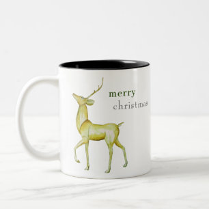 Tasse 2 Couleurs Moderne Minimaliste Joyeux Noël Renne