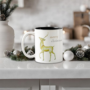 Tasse 2 Couleurs Moderne minimaliste Joyeux rennes de Noël