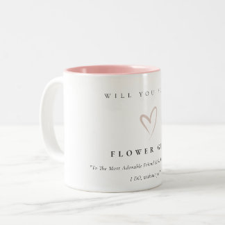 Tasse 2 Couleurs Moderne minimaliste Simple Blush Heart Flower Cade