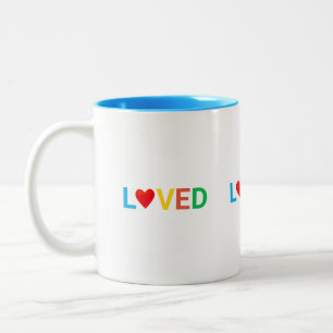 Tasse 2 Couleurs Moderne Multicolore Personnalisé Coeur aimé