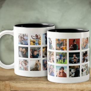 Tasse 2 Couleurs Moderne souvenir de collage photo Insta 24 