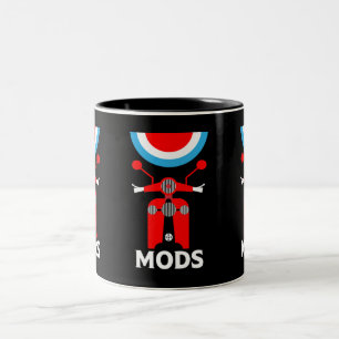 Tasse 2 Couleurs Mods - Mods Et Rockers - Musique Britannique