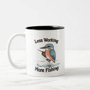Tasse 2 Couleurs Moins de travail, plus de pêche, drôle de martin-p