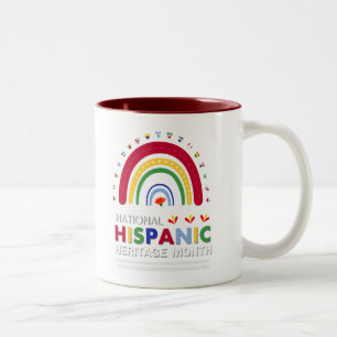 Tasse 2 Couleurs Mois du patrimoine hispanique Boho Arc-en-ciel et