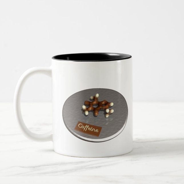 Tasse 2 Couleurs Molécule de caféine faite de chocolat (Gauche)