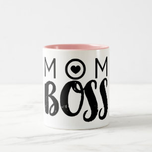 Tasse 2 Couleurs MOM BOSS Typographie Moderne Écriture Tendance Élé