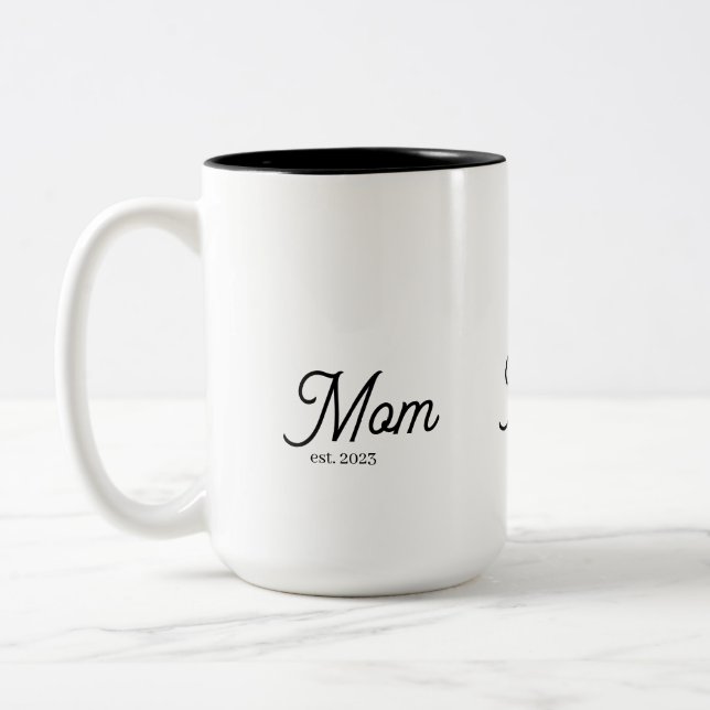 Tasse 2 Couleurs Mom Established Black Script (Gauche)