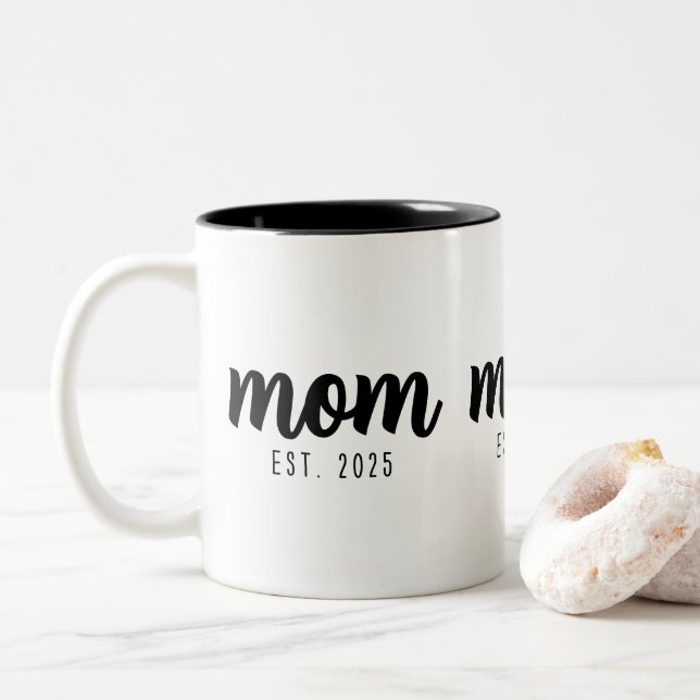 Tasse 2 Couleurs Mom Established New Mom Gift  (Avec donut)