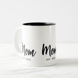 Tasse 2 Couleurs Mom Established Year New Mother Gift
