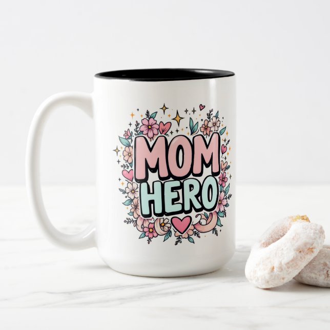 Tasse 2 Couleurs Mom Hero (Avec donut)