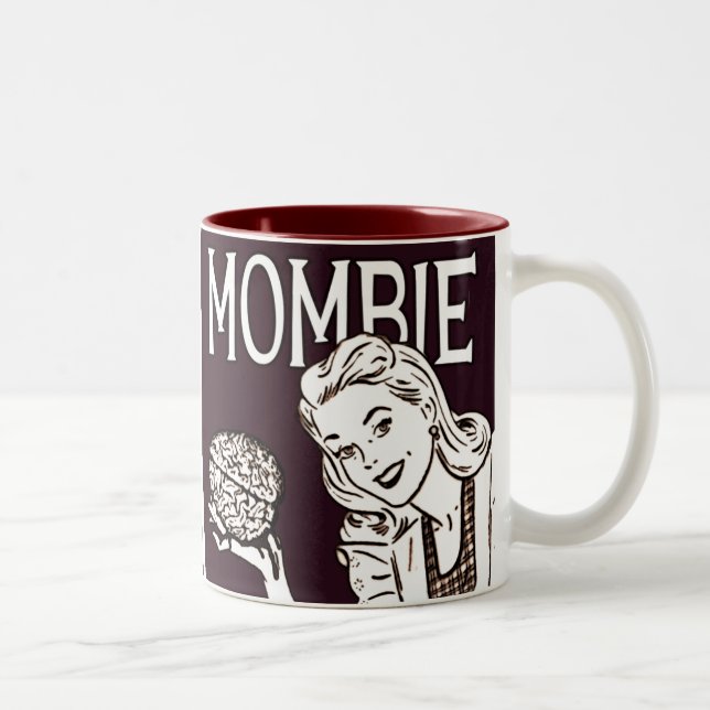 Tasse 2 Couleurs Mombie Retro Zombie (Droit)