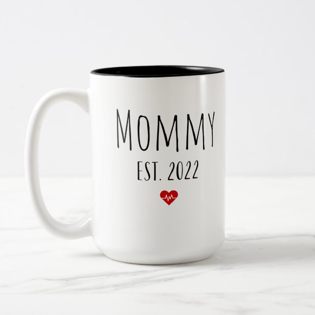 Tasse 2 Couleurs Mommy est 2022 nouvelle mère première journée de l (Gauche)