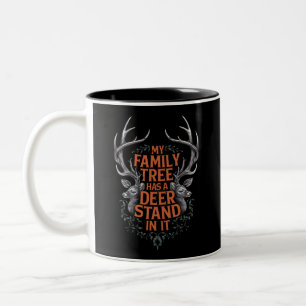 Tasse 2 Couleurs Mon Arbre Familial A Un Deer Stand Dans La Chasse