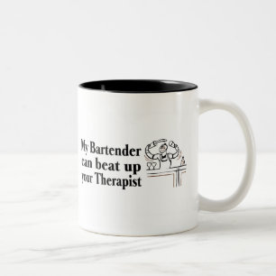 Tasse 2 Couleurs Mon barman peut battre votre thérapeute
