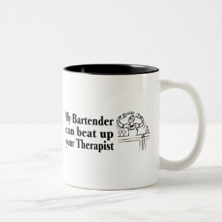 Tasse 2 Couleurs Mon barman peut battre votre thérapeute