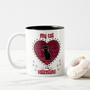 Tasse 2 Couleurs Mon Chat Est Ma Saint Valentin   Joli cadeau valen