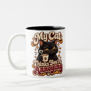 Tasse 2 Couleurs Mon chat pense que vous êtes ennuyeux Chat drôle e