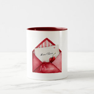 Tasse 2 Couleurs Mon Cheri (mon amour) Je'taime (Je t'aime)