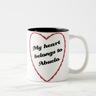 Tasse 2 Couleurs Mon coeur appartient à Abuelo