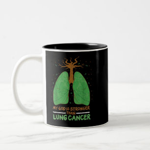 Tasse 2 Couleurs Mon Dieu Est Plus Fort Que Le Cancer Du Poumon