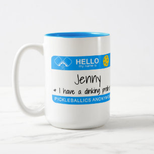 Tasse 2 Couleurs Mon nom est   que j'ai un problème   Pickleball d
