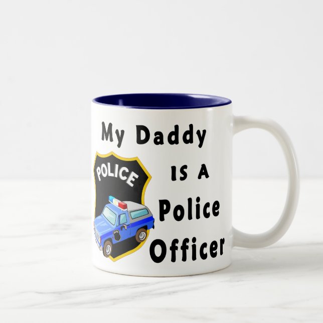 Tasse 2 Couleurs Mon papa est un policier (Droit)