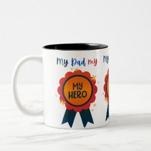 Tasse 2 Couleurs Mon papa Mon héros Fête des pères cadeau