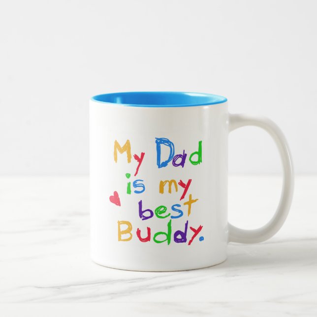 Tasse 2 Couleurs Mon papa mon meilleurs T-shirts et cadeaux d'ami (Droit)