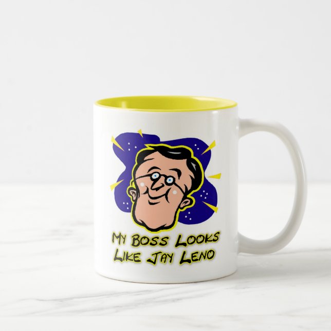 Tasse 2 Couleurs Mon patron ressemble à Jay Leno (Droit)