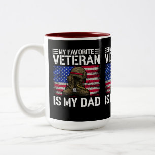 Tasse 2 Couleurs Mon père est mon vétéran préféré Cadeau pour père