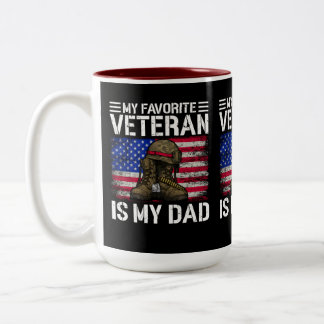 Tasse 2 Couleurs Mon père est mon vétéran préféré Cadeau pour père