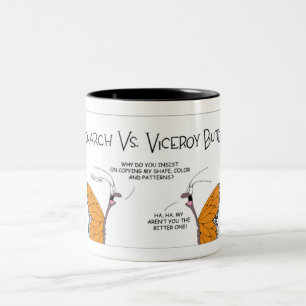 Tasse 2 Couleurs Monarque contre Viceroy Butterfly