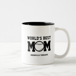 Tasse 2 Couleurs Mondes personnalisés Best Mom Baseball Team Maman