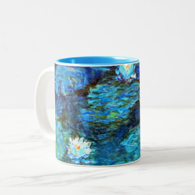 Tasse 2 Couleurs Monet - Lys d'eau (bleu) (Devant gauche)