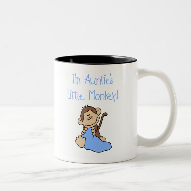 Tasse 2 Couleurs Monkey de tante bleue (Droit)