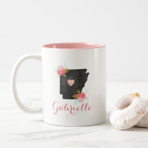 Tasse 2 Couleurs Monogram Arkansas State Moveable Heart City tendan