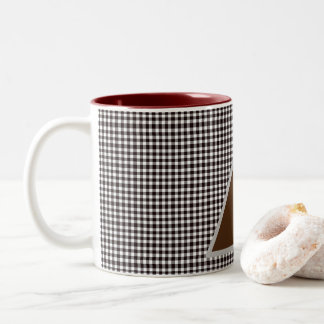 Tasse 2 Couleurs Monogram Personnaliser Chic Carreaux