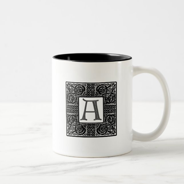 Tasse 2 Couleurs Monogramme "A" Celtique Argent (Droit)