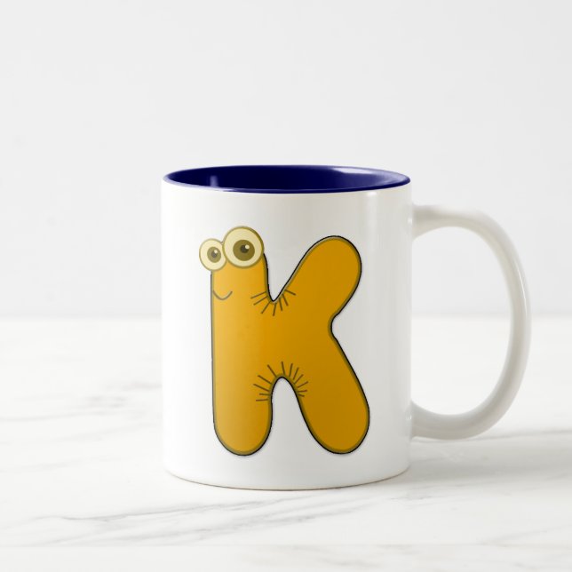 Tasse 2 Couleurs monogramme animal - K (Droit)