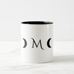 Tasse 2 Couleurs Monogramme blanc et noir des lunes de croissant mo