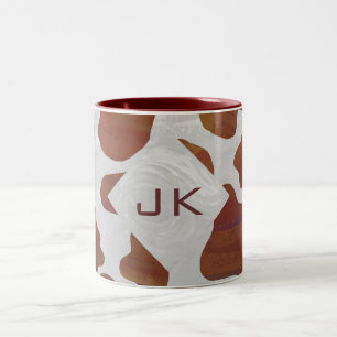 Tasse 2 Couleurs Monogramme Brown et blanc de vache