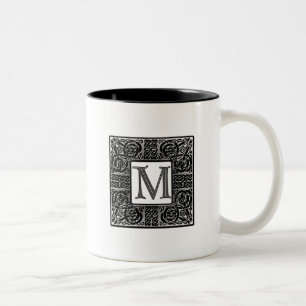 Tasse 2 Couleurs Monogramme Celtique Argent "M"