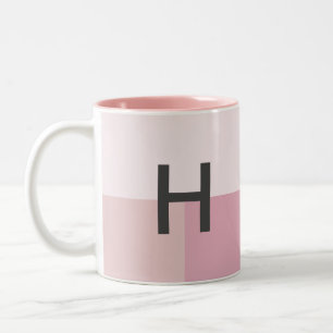 Tasse 2 Couleurs Monogramme Colorblock Blush Pastel rose pâle Moder