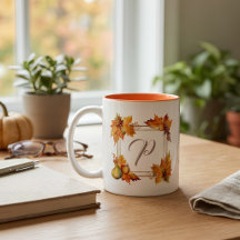 Monogramme de feuilles d'automne personnalisé