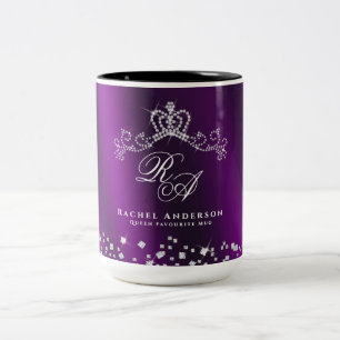 Tasse 2 Couleurs Monogramme de la Couronne brillante Magenta